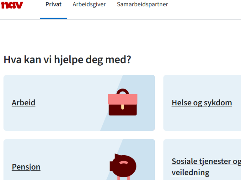 Illustrasjon av forsiden til nav.no